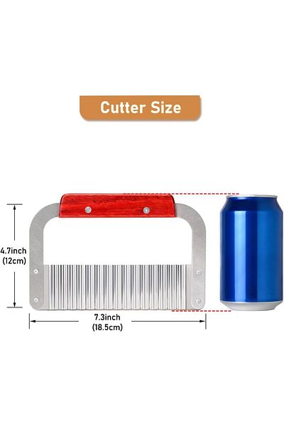 Generic Tellshun Crinkle Cutter Stainless Steel Potato Slicer Heavy Duty Wavy Crinkle Cutting Chopping Tool