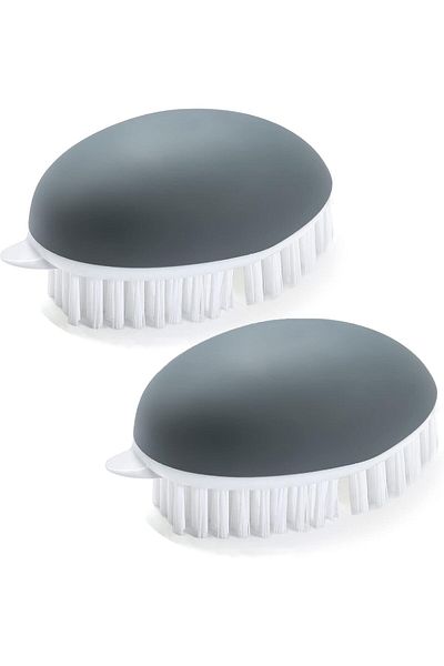 Generic Oasisgalore 2Pack Vegetable Brush, Non-Slip Grip Potato Scrubber Veggie Brush with Flexible and Har
