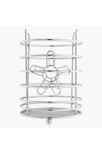 Generic AMGREEN 1-Piece Daisy Utensil Holder Silver 15centimeter