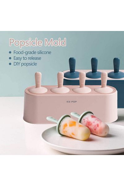 Generic MAKINGTEC 4-Piece Silicone Popsicle Mold Set - Easy Release DIY Ice Cream Molds for Homemade Treats
