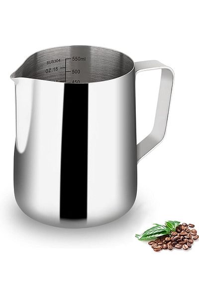 Generic Tazweeq Milk Frothing Pitchers, 600ML Stainless Steel Steaming Pitchers, Steamer Cup Milk Jug, Capp