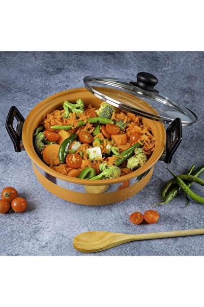 Olsenmark Traditional Clay Handi with Glass Lid (500 ml)