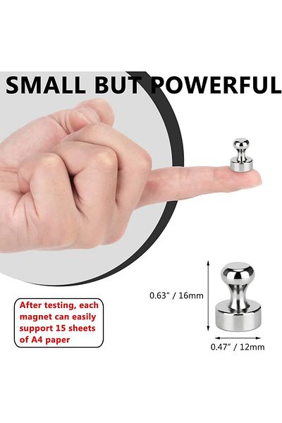 Generic Paporich 60 Pcs Refrigerator Magnets, Fridge Magnets, Strong Whiteboard Magnets, Magnetic Push Pins