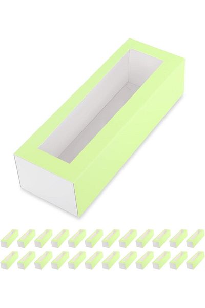 Generic KASTWAVE 25Pcs Macaron Gift Box, Disposable Macaron Packaging Boxes with Clear Window, Small Macaro