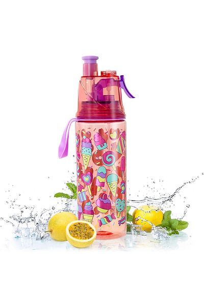 Generic NALACAL Spray Water Bottles for Kids, 500ml Kids Drinking Water Bottles with Spray Mist for Boys Gi