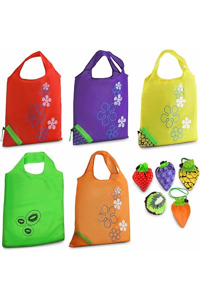 Generic Tazweeq Cute Reusable Grocery Bags, Reusable Bags with Handles, Foldable Fruit Tote, Washable Groce