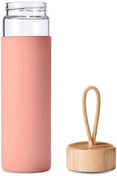 Generic Joyzzz Glass Water Bottle, 18 Oz Borosilicate Glass Water Bottle, Sports Water Bottle with Bamboo L