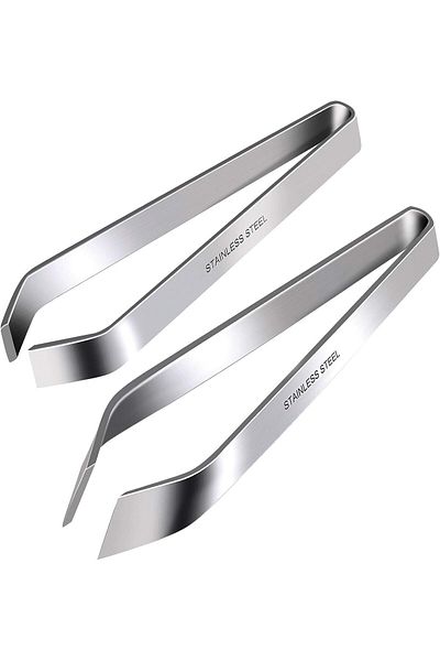 Generic LZMDISU Fish Bone Tweezers Set, Professional Stainless Steel Flat and Slant Pliers Remover Set for