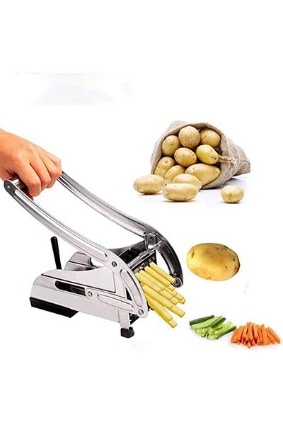 Generic Potato Chippers, Homeself Stainless Steel French Fries Cutter, Homemade Potatoes Slicer with 2 Thic
