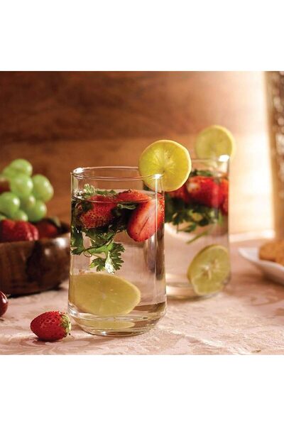 Ocean طقم أكواب ماء عالية للفناء - شفاف - 290 مل