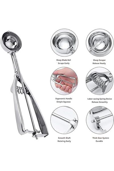 Generic Tazweeq Ice Cream Scoop, 3pcs Cookie Scoop Set, Cookie Scoops for Baking Set of 3, Ice Cream Scoope