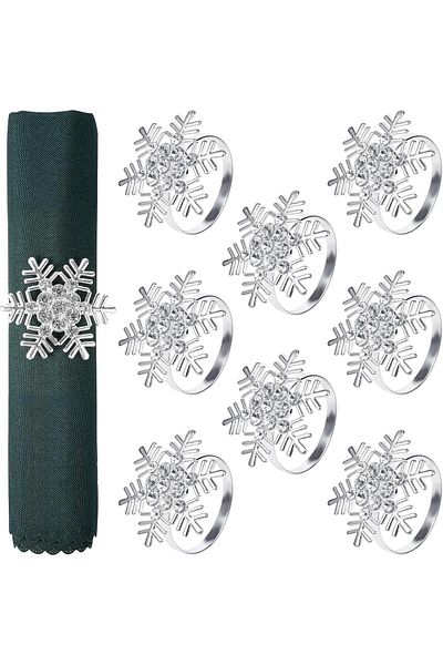 Generic Excefore 8 Piece Napkin Ring Set for Elegant Table Settings
