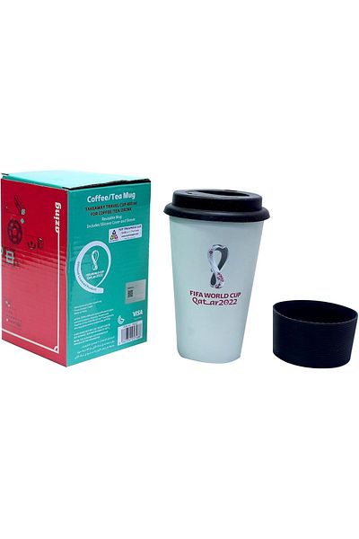 Generic FIFA WC 2022 Emblem Mug with Silicone Lid & Sleeve S, 116557