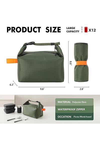 Generic OctStory Lunch Bag for Women & Men Fresh Keep Lunch Box, Small Leakproof Cooler Bag Food Lunch Cont