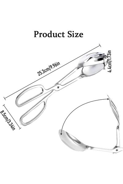 Generic Solaticdo Salad Tongs, Stainless Steel Food Tongs with Scissor Handles for Buffet Party Catering, S