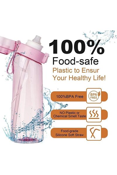 Generic HOOKOR Sports Air Water Bottle With 3 Flavour Pods, 650ML Fruit Fragrance, BPA Free, 0 Sugar, 0 Cal