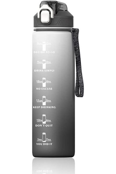 Generic Fegishilly Water Bottle 1 Liter Large Capacity With Time Marker Fitness Workout Plastic Cups Outdoo