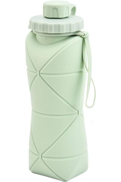Generic Rhomba 1pcs 600ml Folding Silicone Water Bottle Sports Water Bottle Outdoor Travel Portable Water C