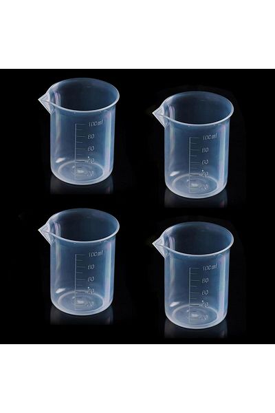 Generic 8 Pcs Small Measuring Jugs, 100ml Transparent Plastic Beakers for Liquid Measurement, Kitchen & Lab