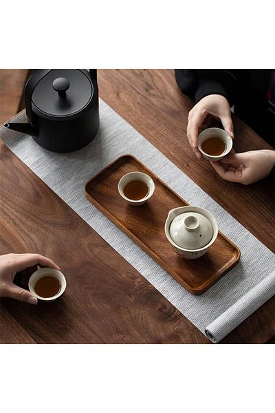 Generic MIBRU Coffee Wood Serving Tray 30x12x2cm Serve Tea, Coffee or Breakfast in Bed, Classic Wooden Deco