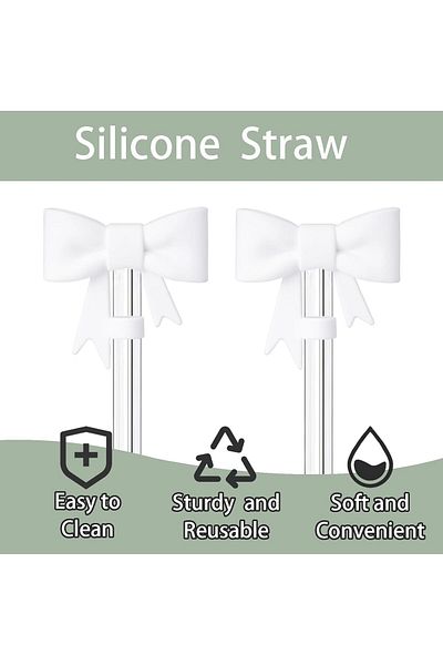 Generic Boolygo 4Pcs White Straw Cover for Stanley, Straw Covers Cap, 10mm Silicone Straw Toppers for Tumbl
