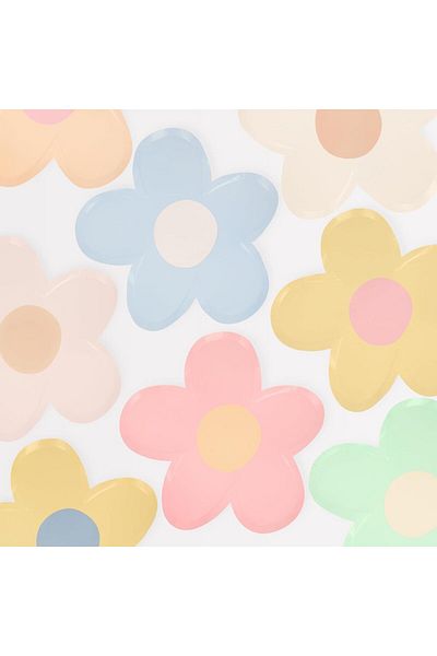 Generic Meri Meri Daisy Shaped Plates (x 8)