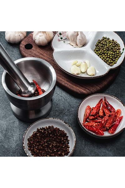 Generic Mortar and Pestle Sets Stainless Steel Food Safe Spice Grinder Bowl