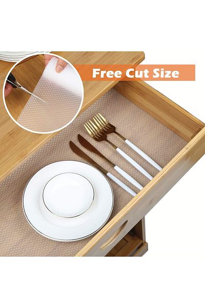 Generic ELECDON Shelf Liners for Kitchen Cabinets, Non-Adhesive Cabinet Liners, Easy to Cut Cabinet Liner W