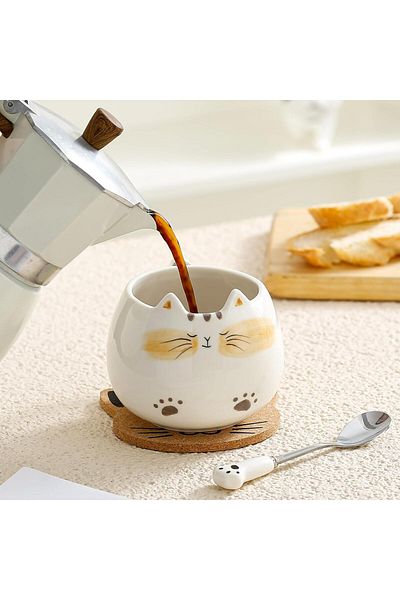 Generic Gifts for Women Cute Stuff Christmas Cat Coffee Mug Friendship Gifts Ceramic Kawaii Tea Cup Funny N