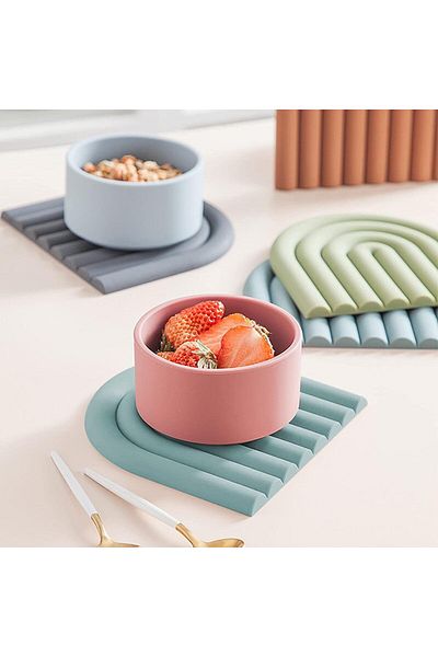 Generic NALACAL 2 Silicone Trivets for Hot Dishes - Durable and Colorful Pot Holders, Heat Resistant Mats f