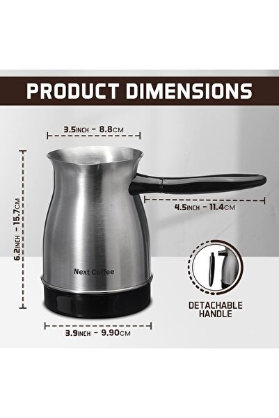 Hope Electric Turkish Coffee Maker 600W 0.6L Stainless Steel