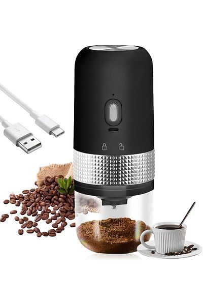 Generic Wantoty Electric Burr Coffee Grinder, Portable Rechargeable Coffee Bean Grinder, Coffee Grinder wit