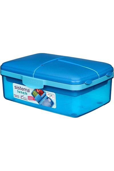 Sistema Lunch Slimline Quaddie Lunch Box 1.5 L Air-Tight and Stackable Food Storage Box
