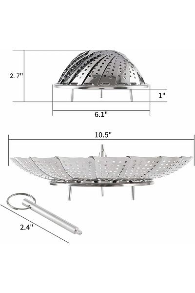 Generic TERRIFI Premium Stainless Steel Steamer Basket for Instant Pot, Expandable Design Fits 6.1" to 10.5