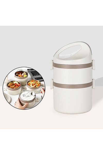 Generic Food thermo container 2 layers Food Jar Lunch Box Thermos Stainless Steel Double Wall Insulated Tra