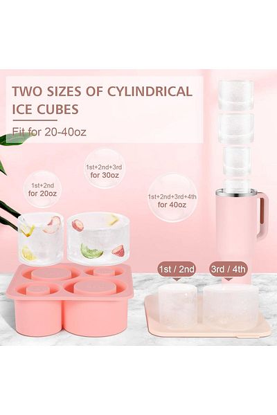 Generic Khazna Ice Cube Tray for Cup, Silicone Ice Cube Molds for 20oz 30oz 40oz Cup, Ice Cube Trays with L