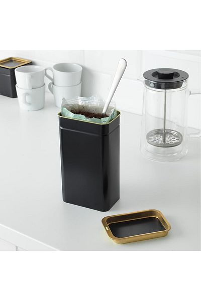 Generic Metal Storage Tin for Coffee and Tea, 11 x 7 x 20 cm