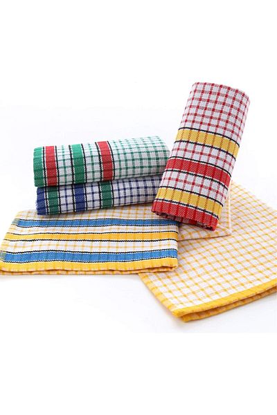 Generic Large Kitchen Dish Towels, 16 Inch x 26 Inch Bulk Absorbent Cotton Kitchen Towels, 4 Pack Bright Co