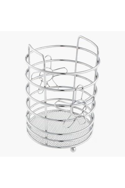 Generic AMGREEN 1-Piece Daisy Utensil Holder Silver 15centimeter