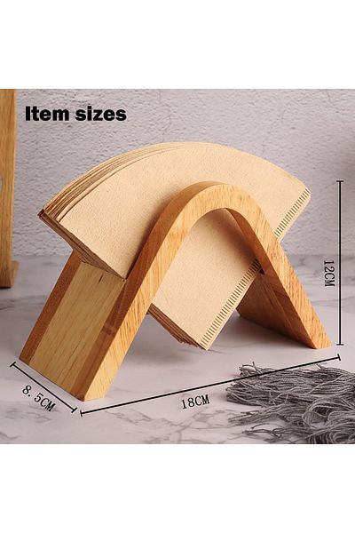 Generic ALMEKAQUZ Wood Coffee Filter Holder, Coffee Filtering Paper Dispenser, Hand Coffee Filter Holder, D