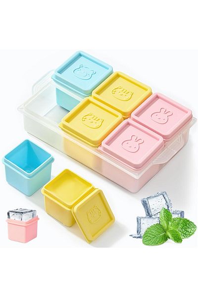 Generic Ice Cube Tray, Individual Ice Cube Trays For Freezer, Silicone Freezer Trays With Lid, Freezer Tray