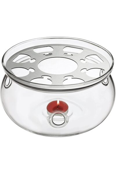 CnGlass سخان شاي زجاجي بقطر 5.3 بوصة/13.5 سم (الشمعة غير متضمنة)