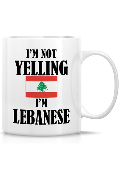 Generic Retreez Funny Lebanese Mug - I'm Not Yelling I'm Lebanese 11 Oz Ceramic Coffee Mugs - Funny, Sarcas