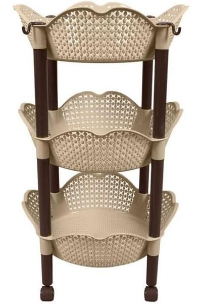 Generic Co arma Flower Shape Round Shelves (Beige, 3 Floor)