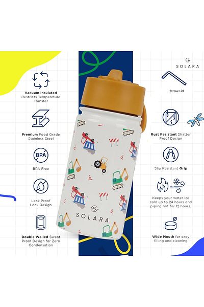 Generic SOLARA Water Bottle for Kids | Kids Water Bottle for Girls | Sipper Bottle for Kids | Thermosteel K