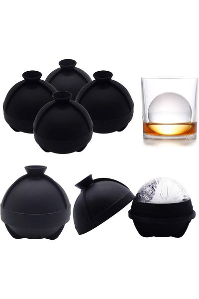 Generic SupWolf Ice Ball Molds 6 Pack,Whiskey Ice Mold,Silicone Sphere Ice Molds with Built-in Funnel with