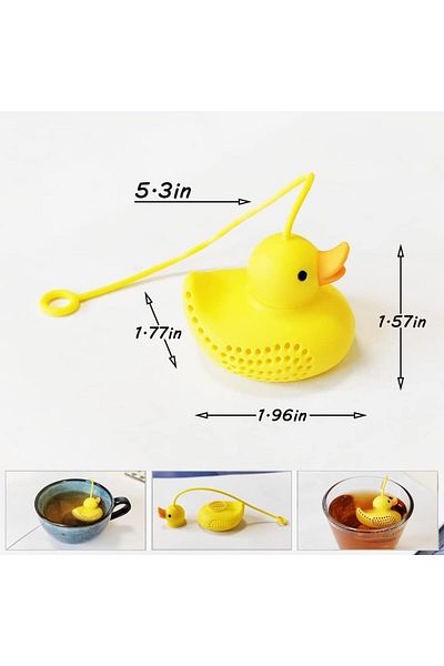 Generic Tazweeq Tea Infusers for Loose Tea, Cute Silicone Duckling Tea Infuser, Reusable Tea Infuser Is A C
