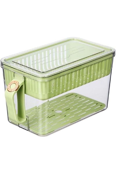 Generic Felli Refrigerator Container With Handle 29 Cm Green And Clear