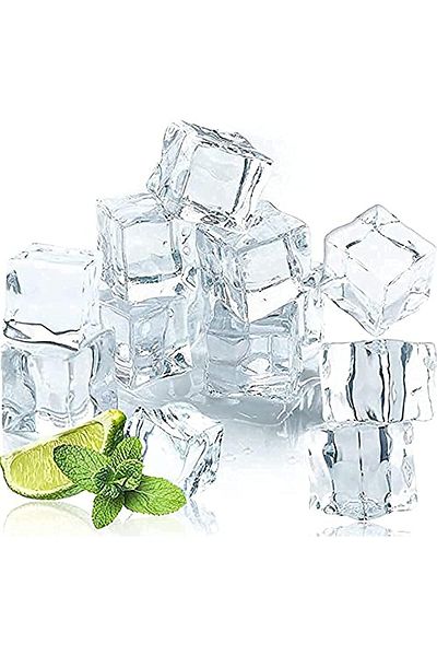 Generic 50 Pcs Reusable Plastic Ice Cubes,Clear Acrylic Fake Ice Cubes,Artificial Square Crystal Fake Ice C