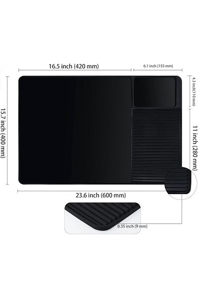 Generic Andgogo Coffee Mat ，Silicone Coffee Bar Mat for Countertop Coffee Maker Mat with Raised Edges Coffe